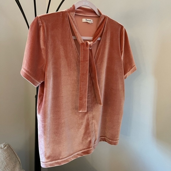 MADEWELL Tie-Neck Velvet Top - Picture 3 of 9